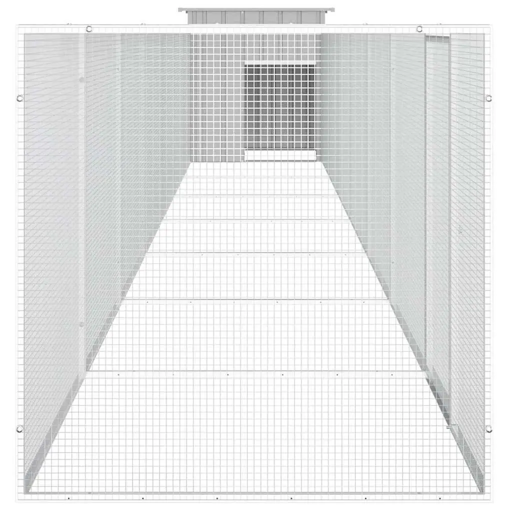 Chicken Cage Grey Galvanised Steel Small Animal Habitat Run Coop Enclosure