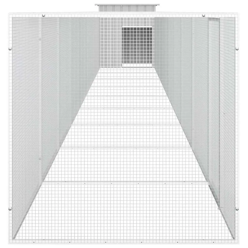 Chicken Cage Grey Galvanised Steel Coop Run 1000x91x100 cm