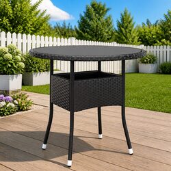 Reliable Garden Table with Glass Top, Portable and Stylish