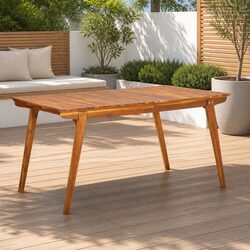 Reliable Solid Acacia Wood Outdoor Dining Table 150x90x75cm