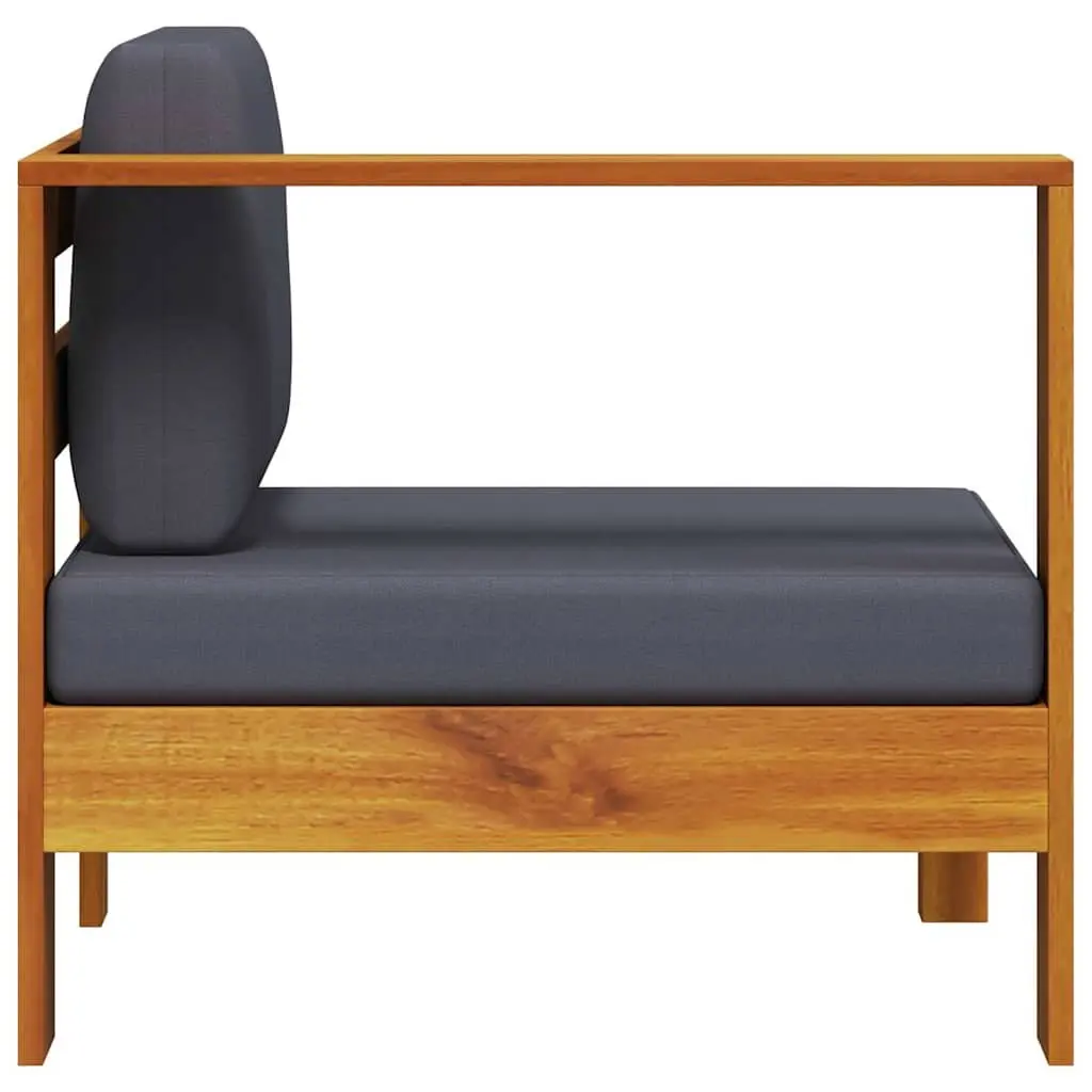 Middle Sofa Section Outdoor Garden Lounge 1 Armrest Grey Acacia Wood