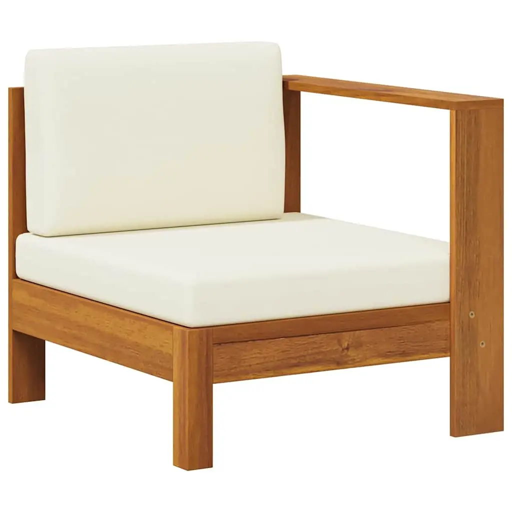 Middle Sofa Section Cream Outdoor Lounge Seating Unit with Armrest