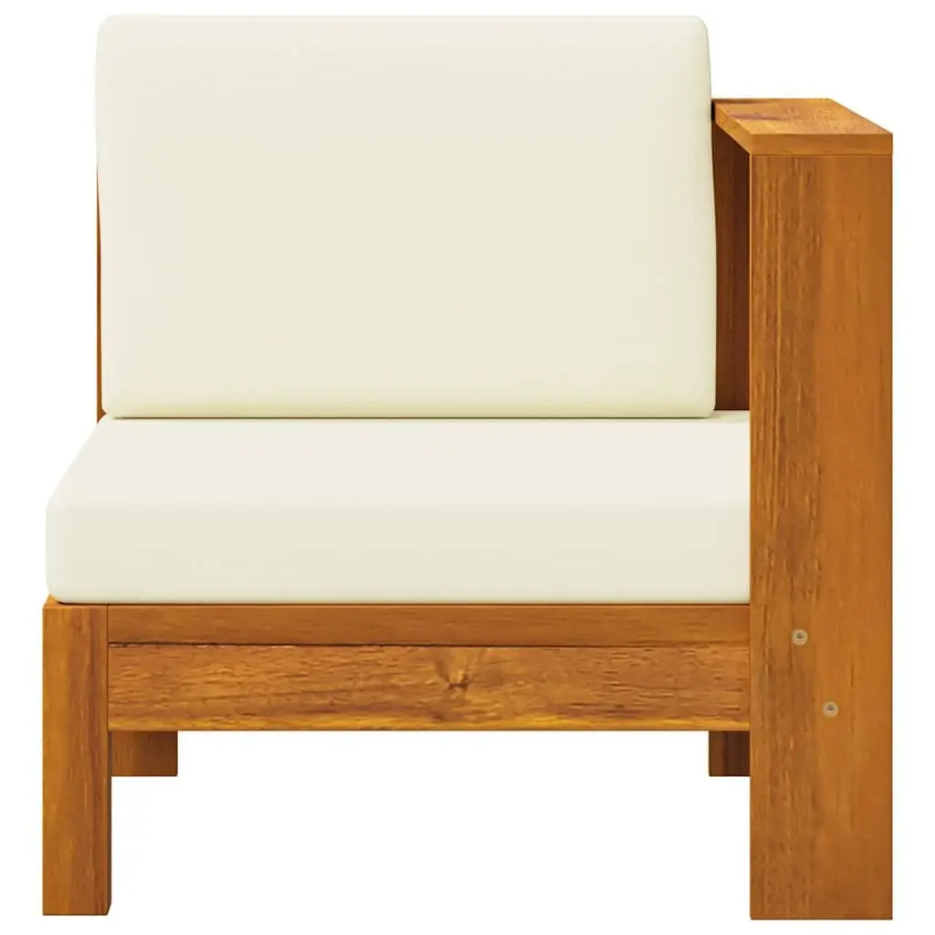 Middle Sofa Section Cream Outdoor Lounge Seating Unit with Armrest