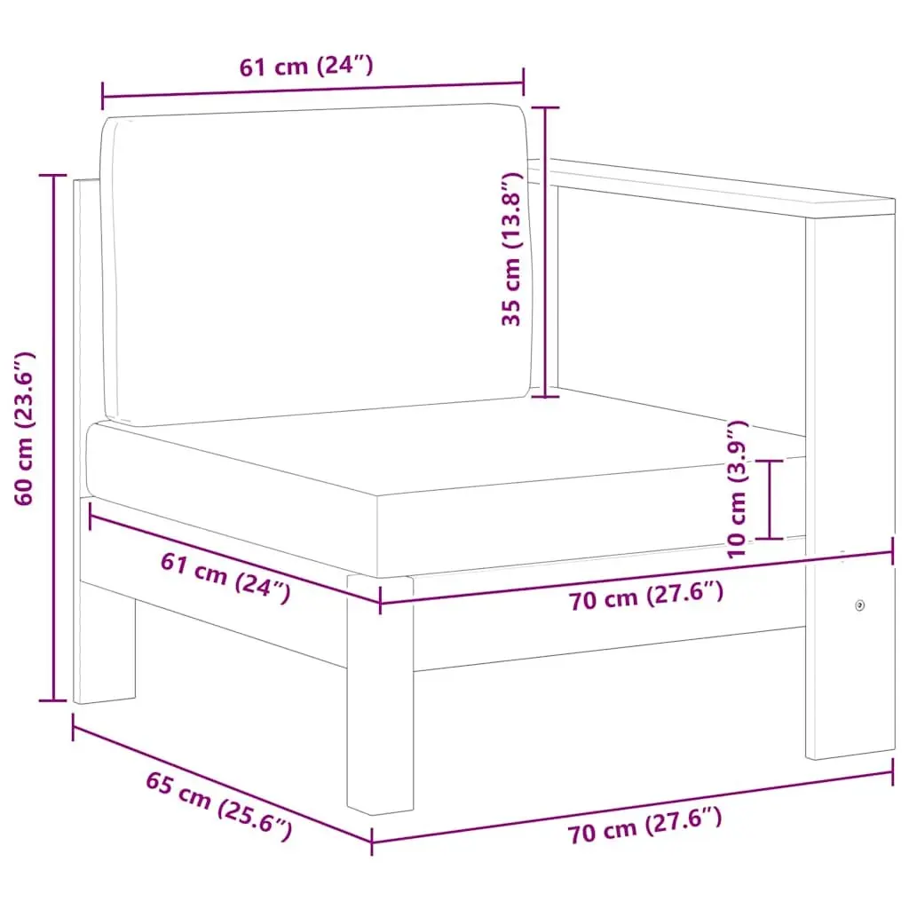 Outdoor Sectional Sofa with Armrest