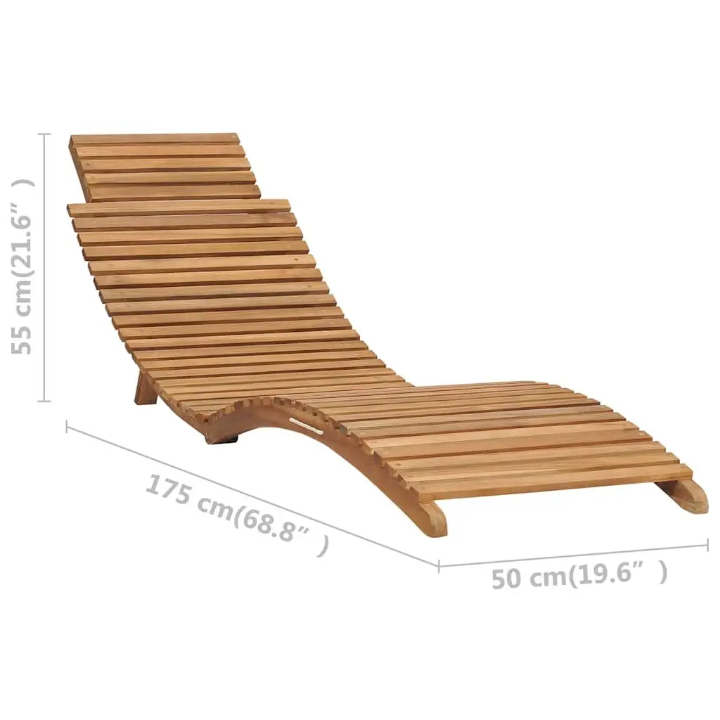 Folding Sun Lounger with Table Wooden Garden Patio Outdoor Recliner Chair