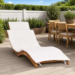Reliable Wooden Sun Lounger with Cream Cushion