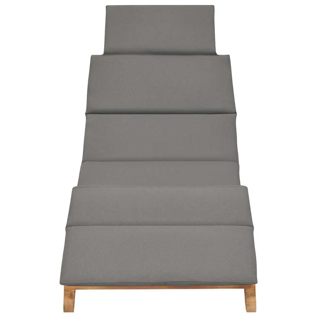 Folding Sun Lounger Outdoor Seating Bed Recliner with Cushion Grey