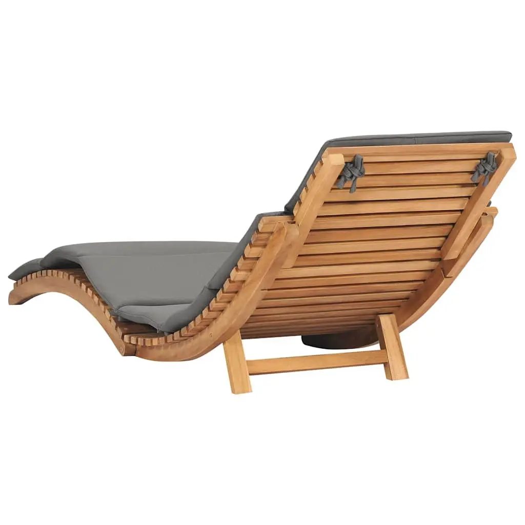 Folding Sun Lounger Outdoor Seating Bed Recliner with Cushion Grey