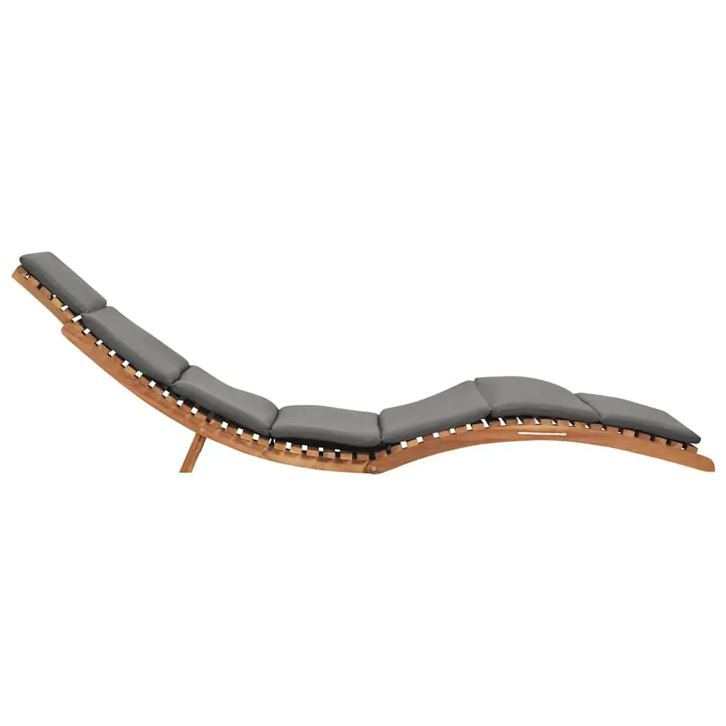 Folding Sun Lounger Outdoor Seating Bed Recliner with Cushion Grey