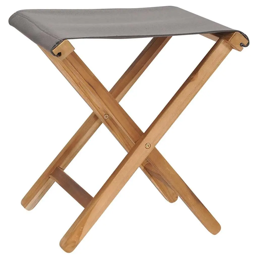Folding Chairs 2 pcs Solid Wood and Fabric Seat Outdoor Garden Patio Seating