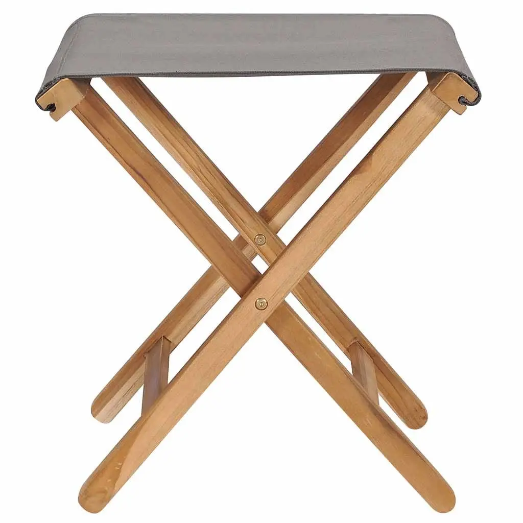 Folding Chairs 2 pcs Solid Wood and Fabric Seat Outdoor Garden Patio Seating