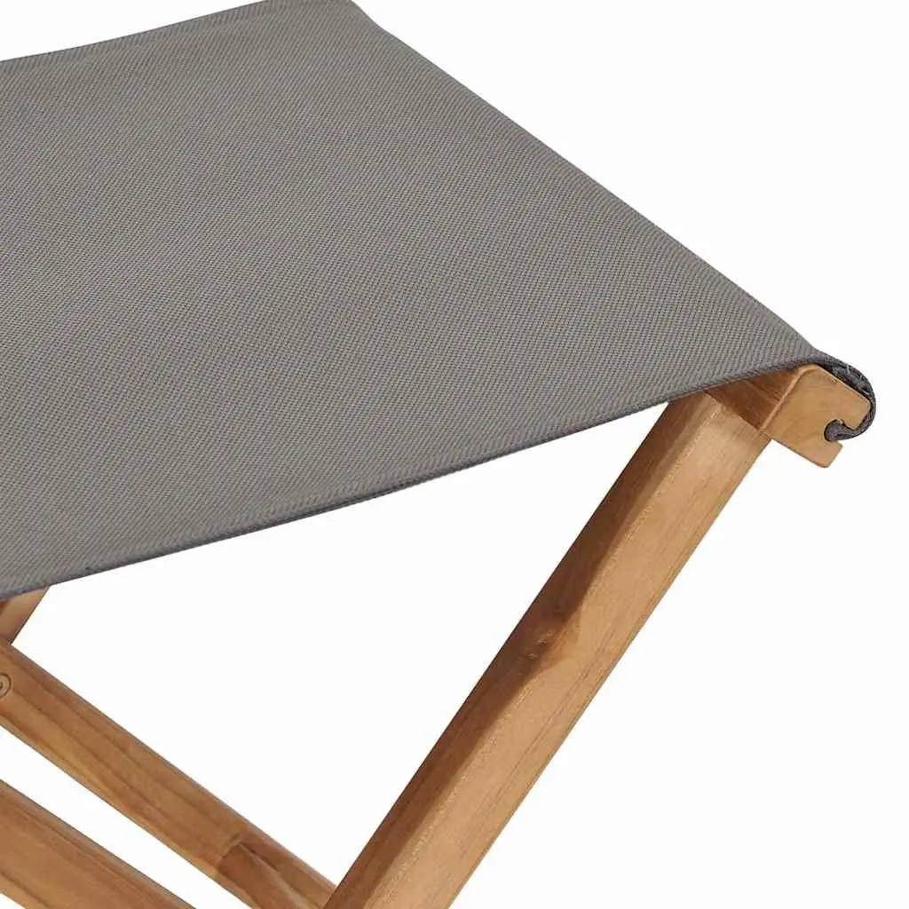 Folding Chairs 2 pcs Solid Wood and Fabric Seat Outdoor Garden Patio Seating