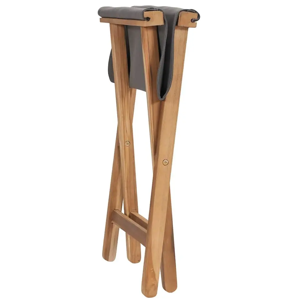 Folding Chairs 2 pcs Solid Wood and Fabric Seat Outdoor Garden Patio Seating
