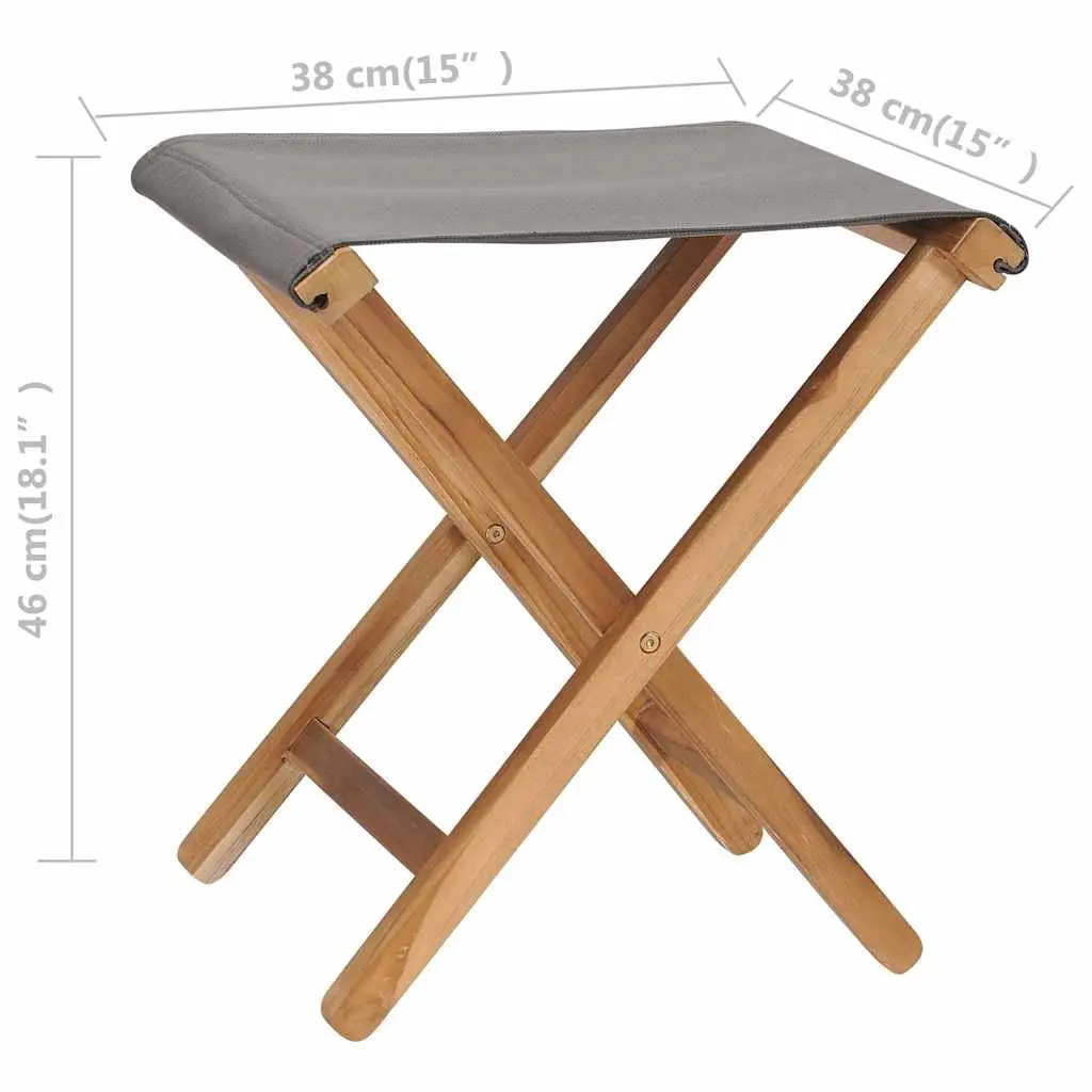 Folding Chairs 2 pcs Solid Wood and Fabric Seat Outdoor Garden Patio Seating