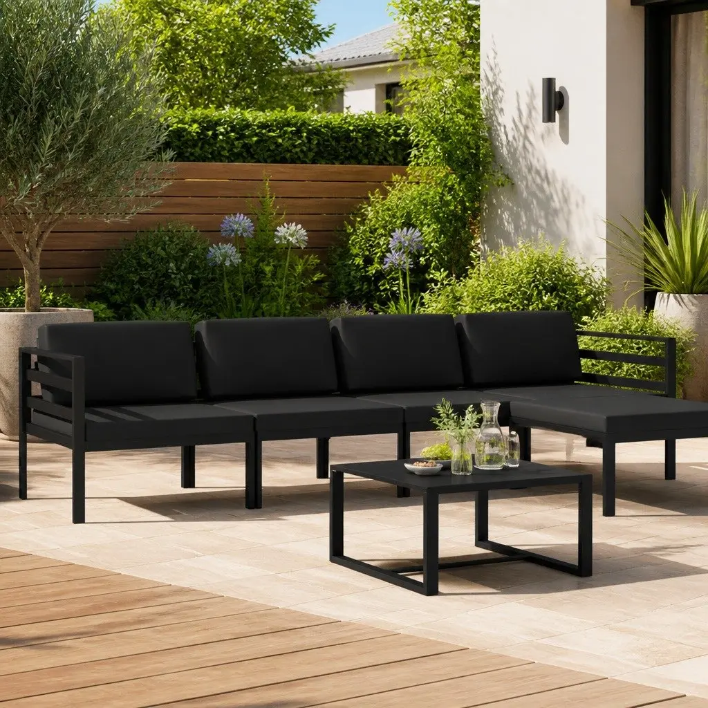 5 Piece Garden Lounge Set Modular Outdoor Patio Furniture Anthracite