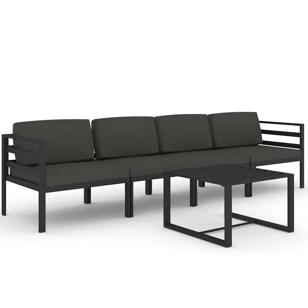 5 Piece Garden Lounge Set Modular Outdoor Patio Furniture Anthracite