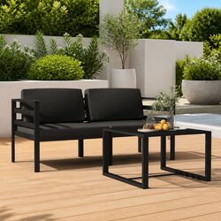 Comfortable 3 Piece Aluminium Garden Lounge Set
