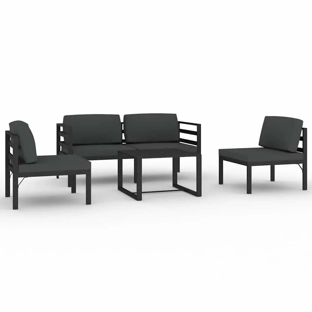 5 Piece Garden Lounge Set Modular Outdoor Patio Furniture with Cushions
