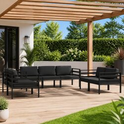 7 Piece Anthracite Garden Lounge Set: Practical and Stylish