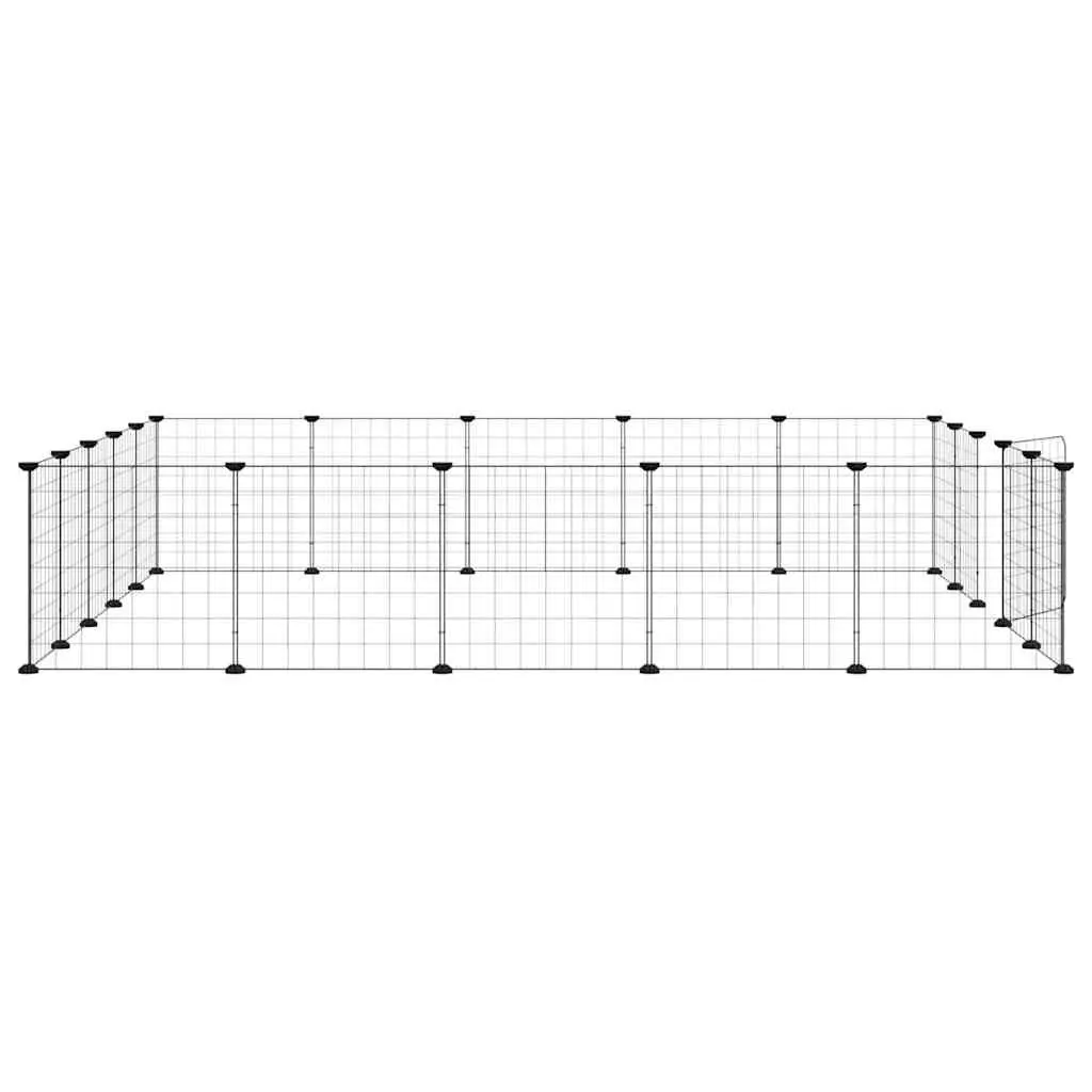 20 Panel Pet Cage Small Animal Enclosure Playpen Black 35x35 cm