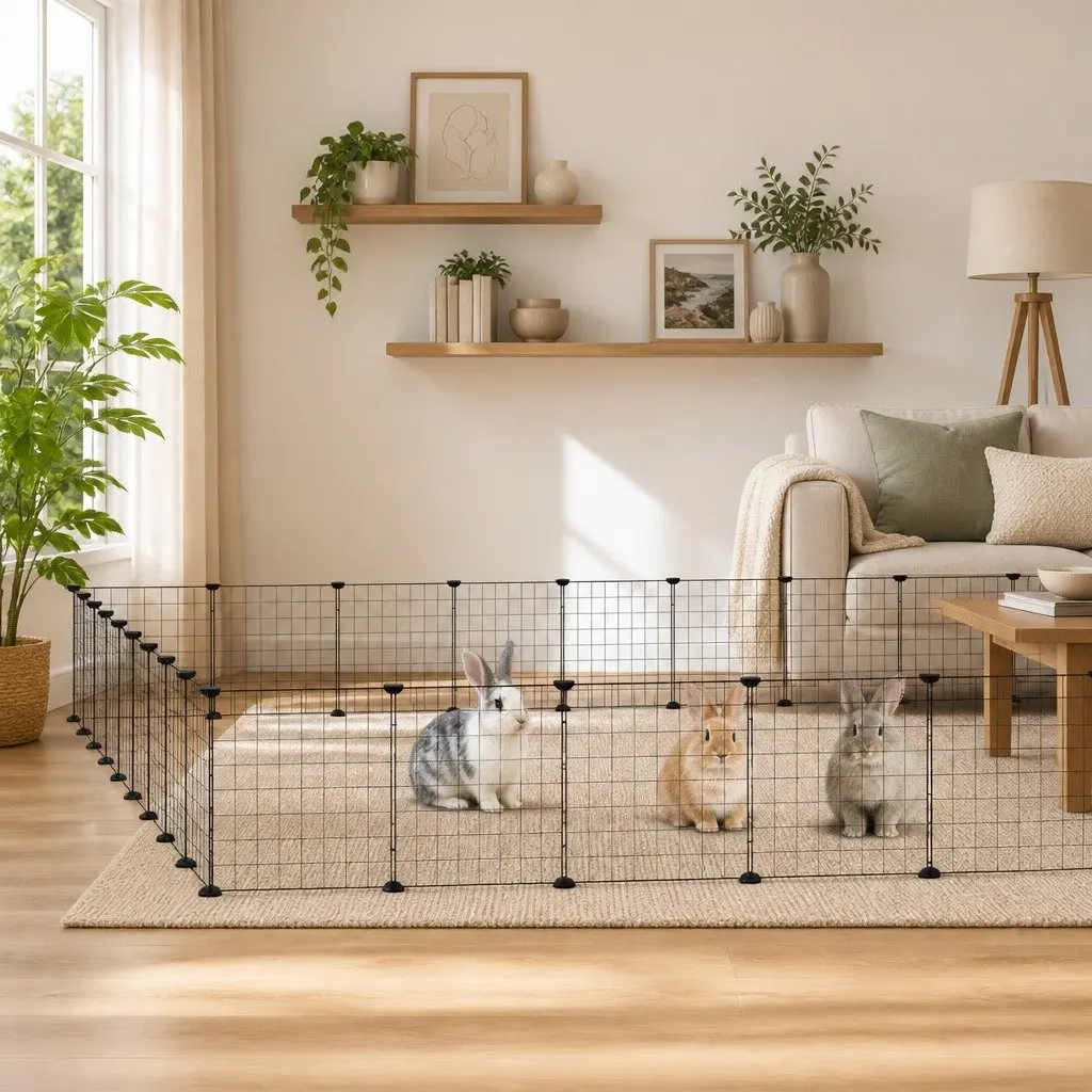 36 Panel Pet Cage Modular Small Animal Habitat 35x35 cm Black