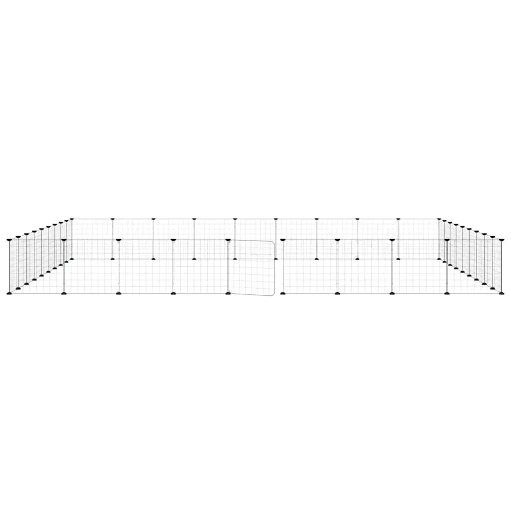 36 Panel Pet Cage Modular Small Animal Habitat 35x35 cm Black