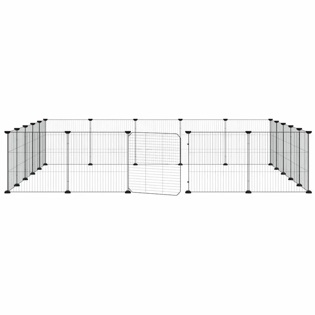 20 Panel Pet Cage Modular Small Animal Enclosure 35x35 cm Black