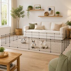 28-Panel Pet Cage with Door: Safe Space for Pets