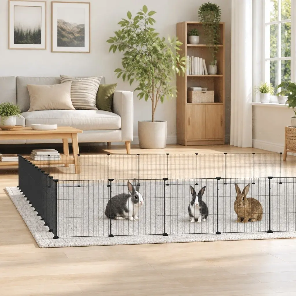 Pet Cage Modular Small Animal Habitat 35x35 cm Black