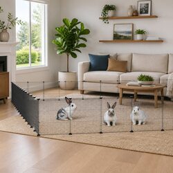 Warm and Reliable 60-Panel Pet Cage in Black