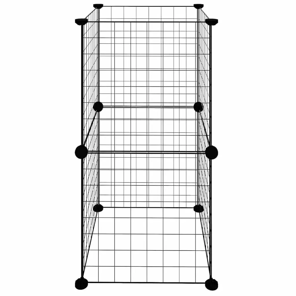Small Animal Pet Cage Exercise Playpen 8 Panel Indoor Habitat Black
