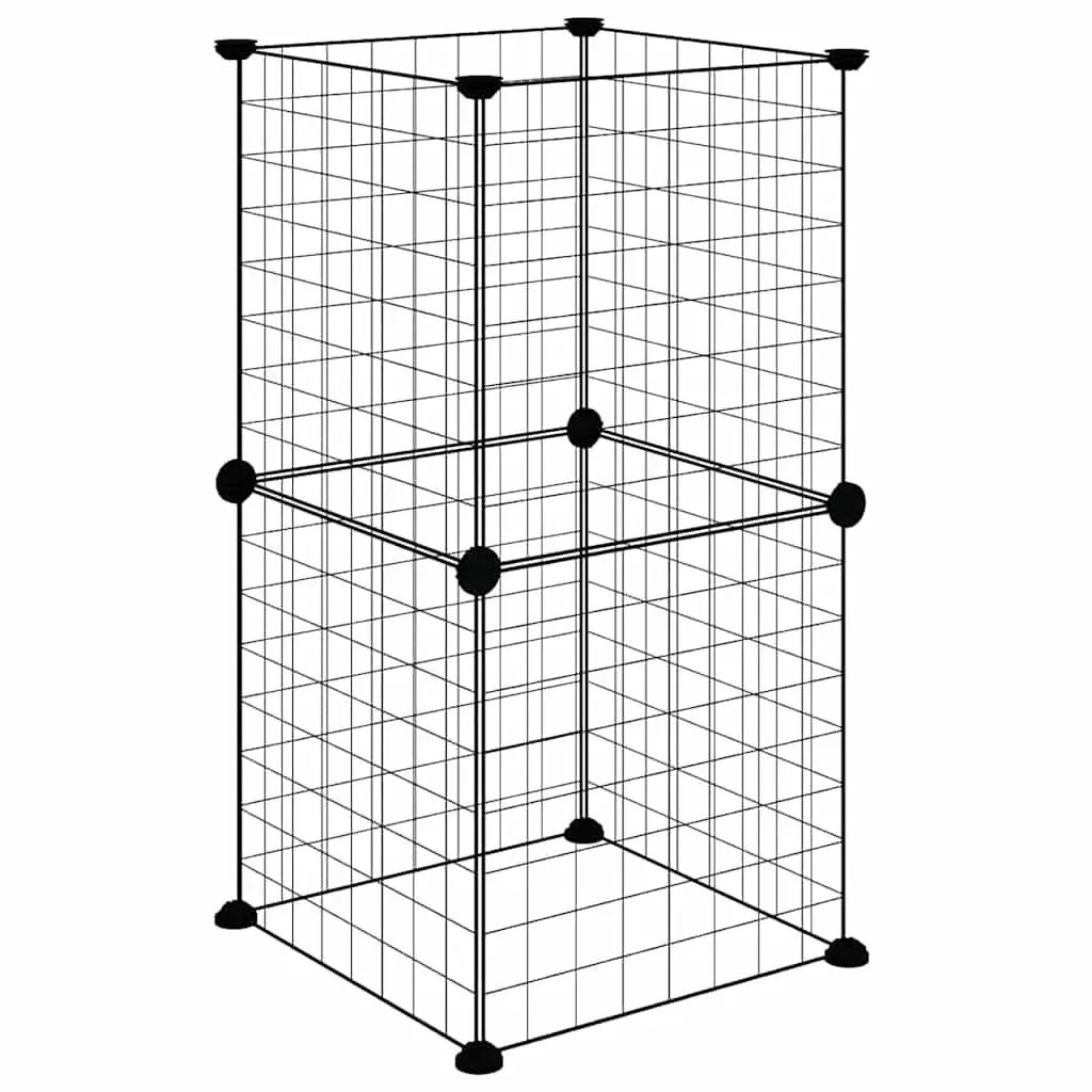 Small Animal Pet Cage Exercise Playpen 8 Panel Indoor Habitat Black