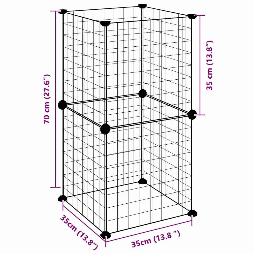 Small Animal Pet Cage Exercise Playpen 8 Panel Indoor Habitat Black