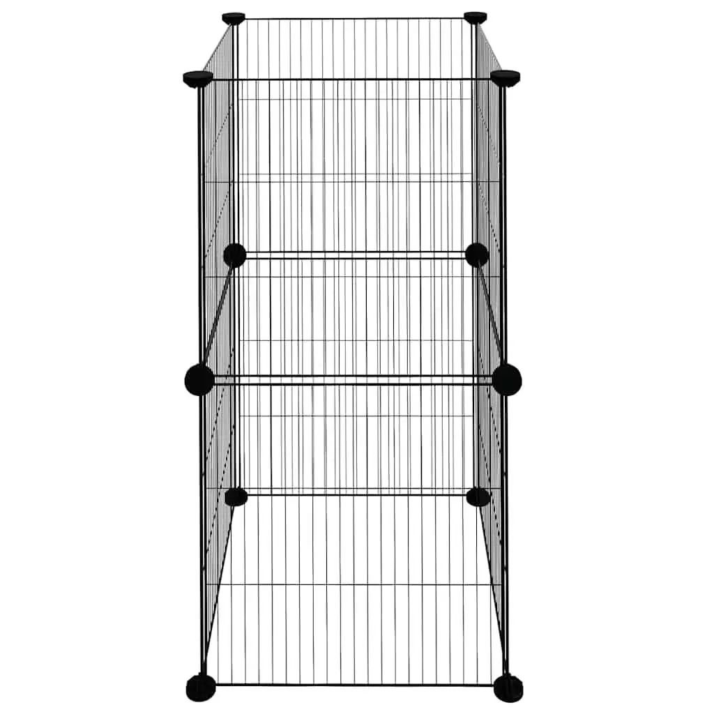 8 Panel Small Animal Pet Cage Enclosure Exercise Space Black Steel