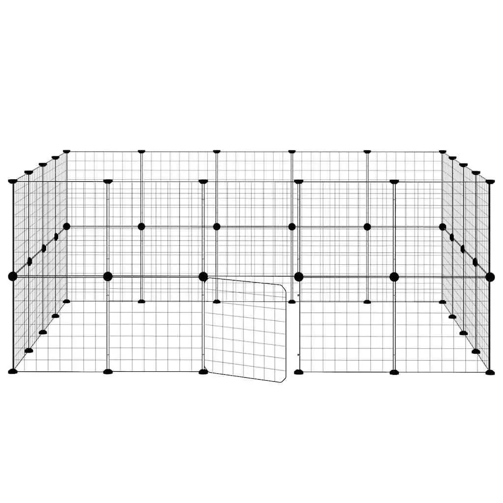 36 Panel Pet Cage Enclosure DIY Animal Playpen Fence 175x140x70 cm Black