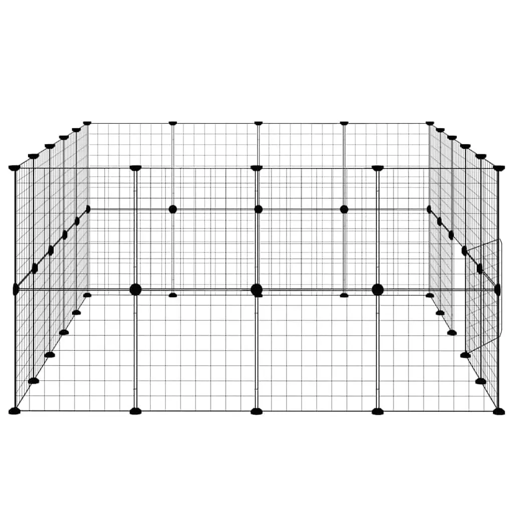 36 Panel Pet Cage Enclosure DIY Animal Playpen Fence 175x140x70 cm Black