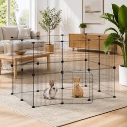 Reassuring 20-Panel Black Pet Cage for Your Small Pets