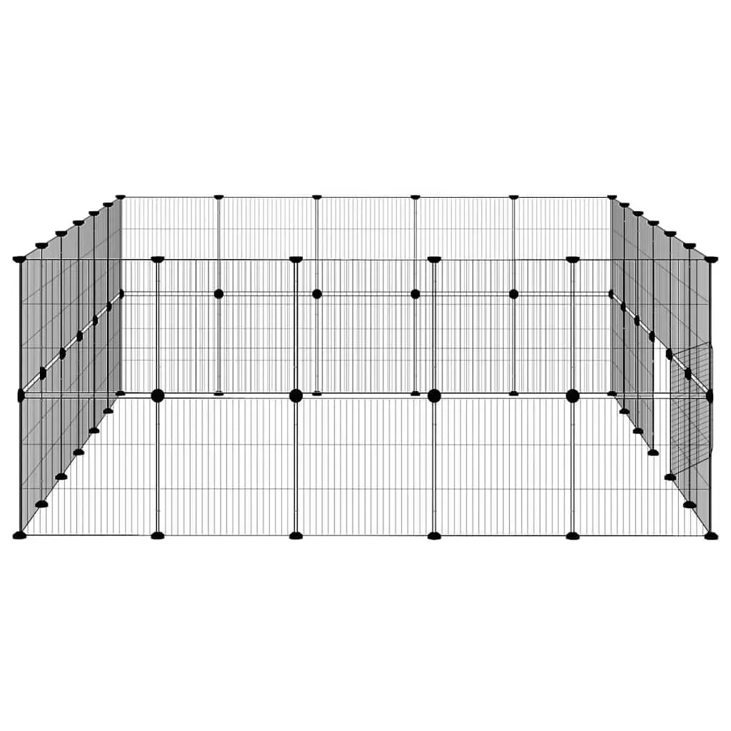 Pet Cage Modular Enclosure 210x175x70 cm Black Steel