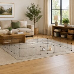 Reliable 60-Panel Black Pet Cage with Door 35x35 cm