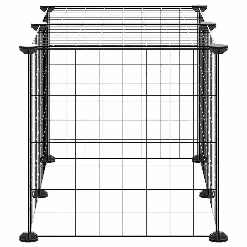 8 Panel Pet Cage Enclosure Small Animal Playpen Exercise Pen Black 35x35 cm