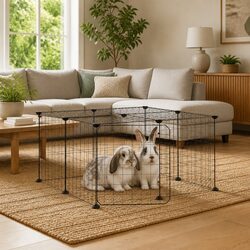 Safe and Practical 12-Panel Black Pet Cage