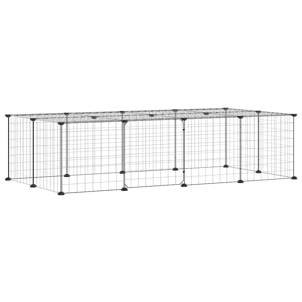 20 Panel Pet Cage Small Animal Habitat 35x35 cm Black Sturdy Steel