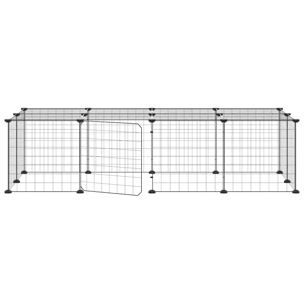 20 Panel Pet Cage Small Animal Habitat 35x35 cm Black Sturdy Steel