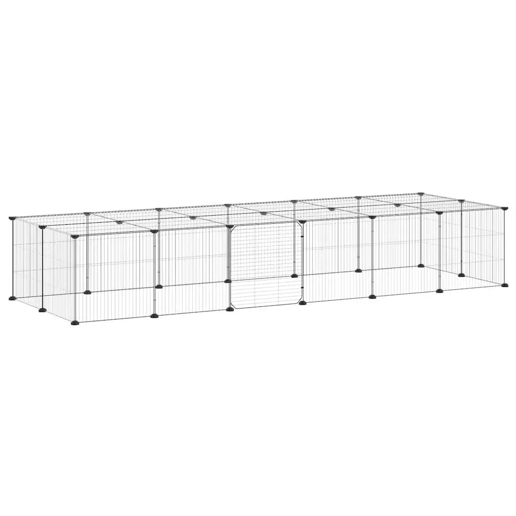Pet Cage Modular Small Animal Habitat Enclosure 35x35cm Black
