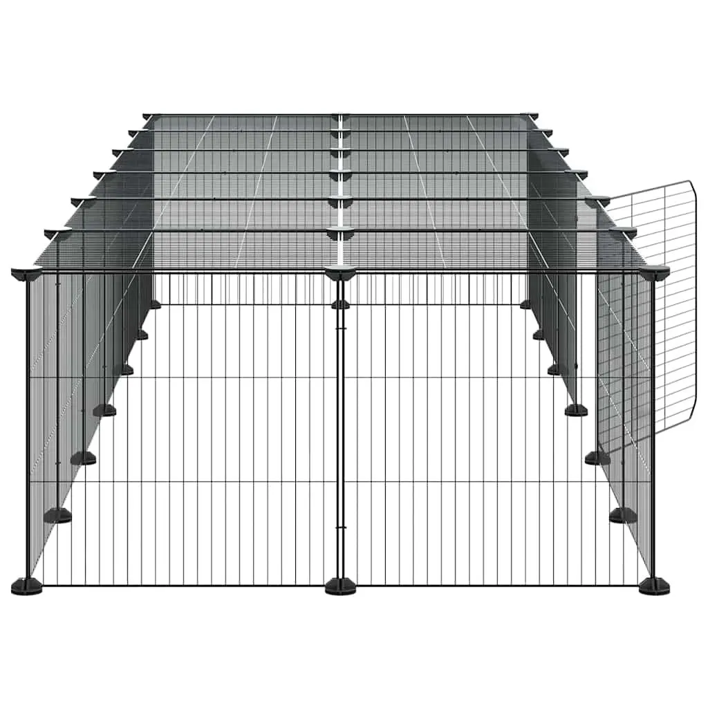 Pet Cage Modular Small Animal Habitat Enclosure 35x35cm Black