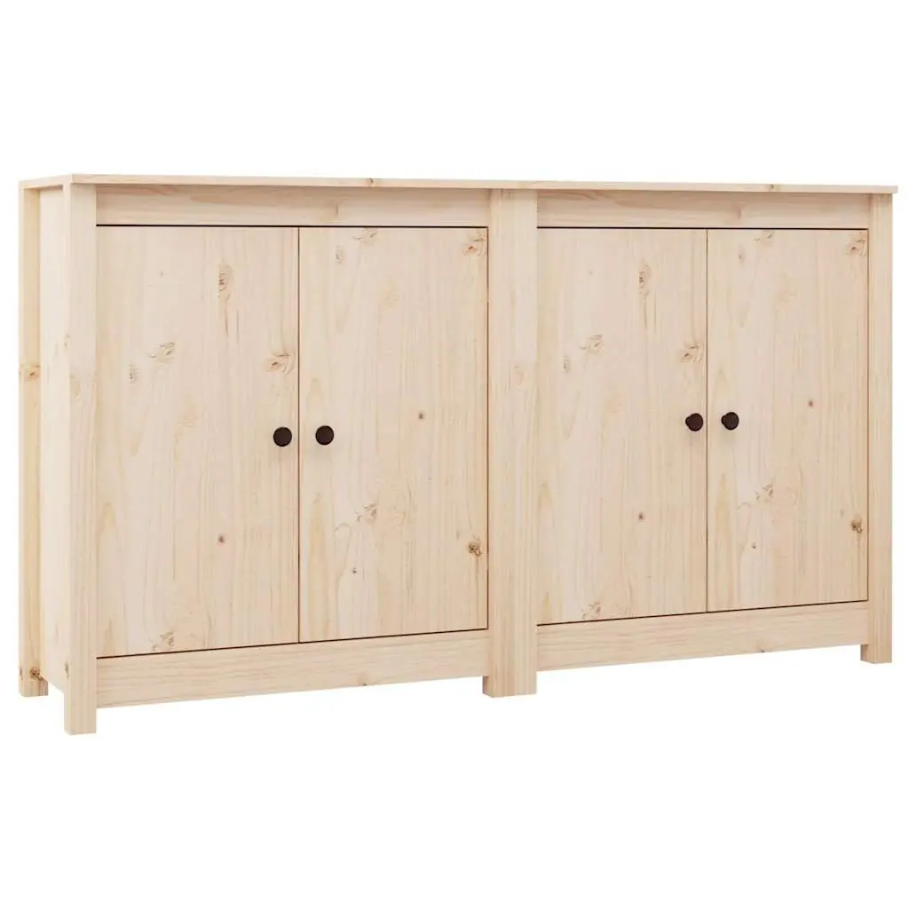 Solid Pine Wood Sideboards Storage Cabinet 70x35x80 cm Brown 2 Piece