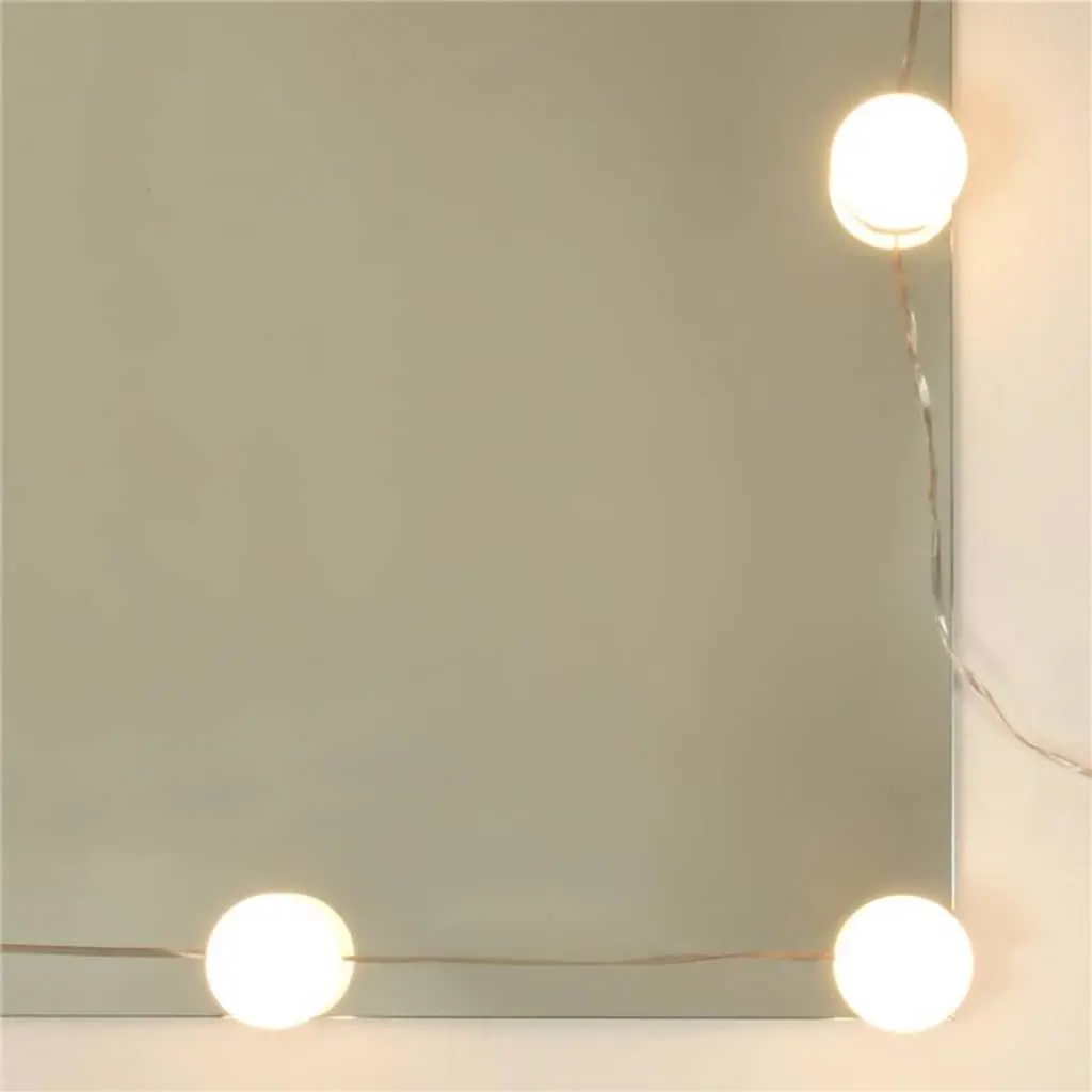 Dressing Table Set LED Mirror White Bedroom Vanity Storage Stool