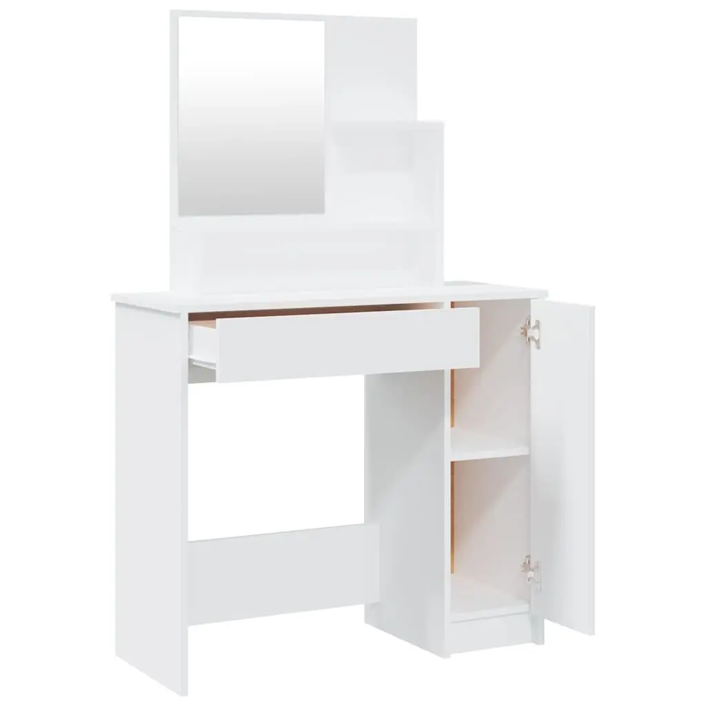 Dressing Table Set White Bedroom Vanity Mirror Stool Storage Makeup Cosmetics