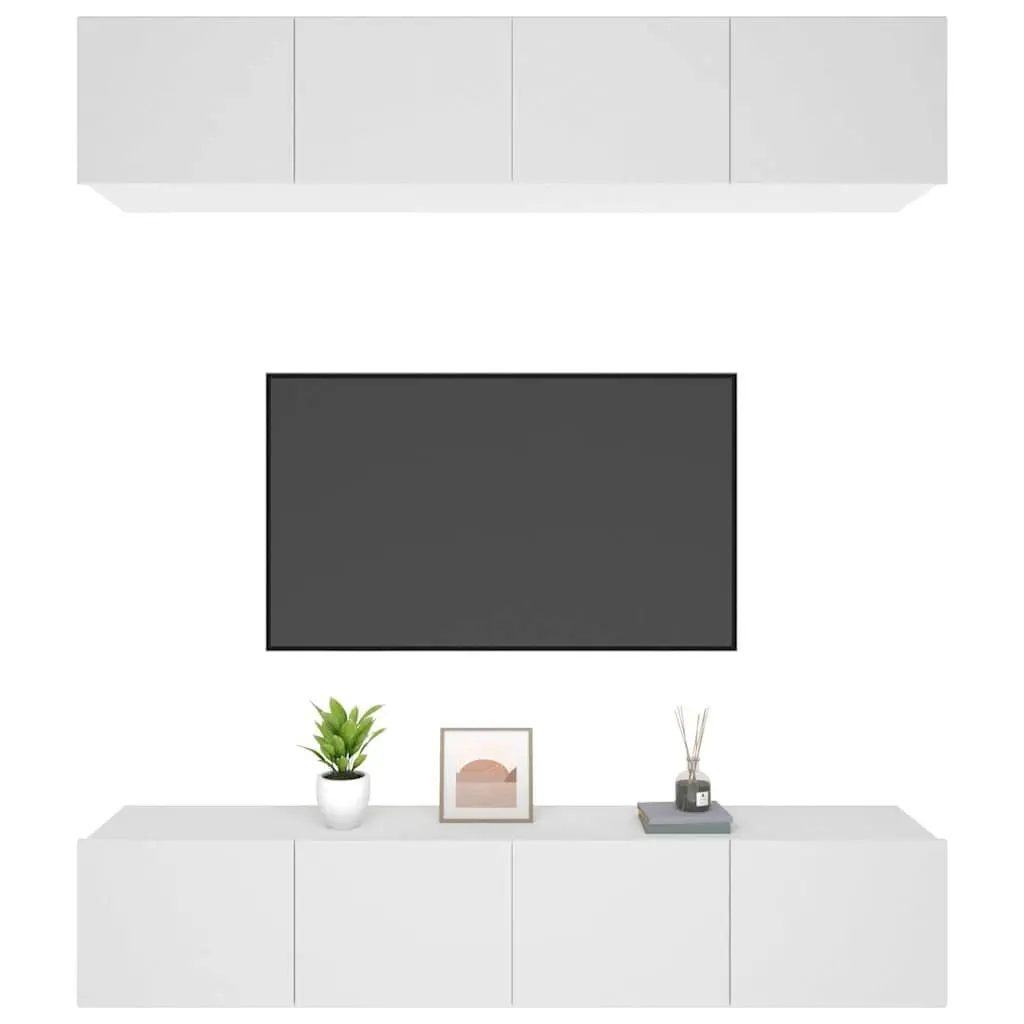 Wall-Mounted TV Cabinet Storage Unit 80 x 30 x 30 cm White Engineered Wood Drop-Down Door
