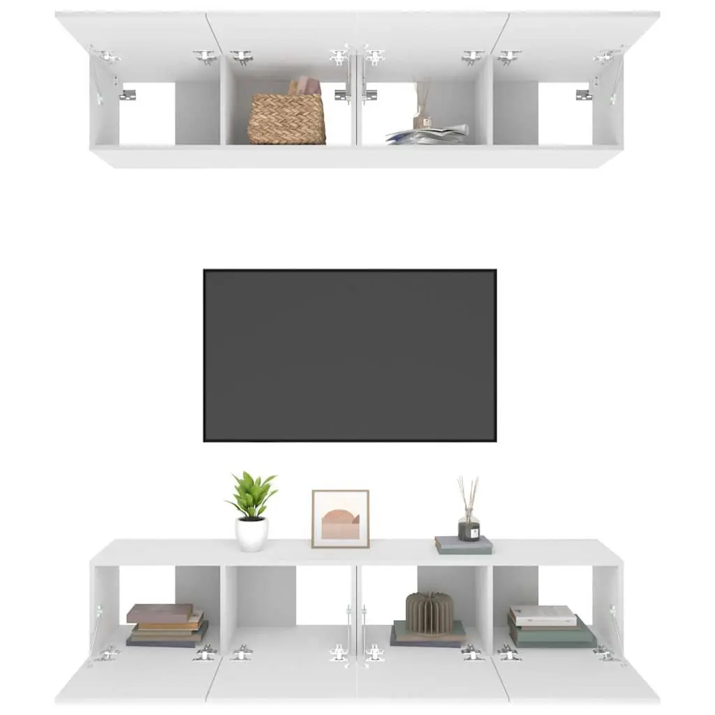 Wall-Mounted TV Cabinet Storage Unit 80 x 30 x 30 cm White Engineered Wood Drop-Down Door
